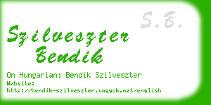 szilveszter bendik business card